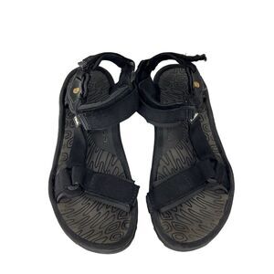 Teva Men's Black Adjustable Strap Sandals Size 10 Outdoor Casual Fair Condition